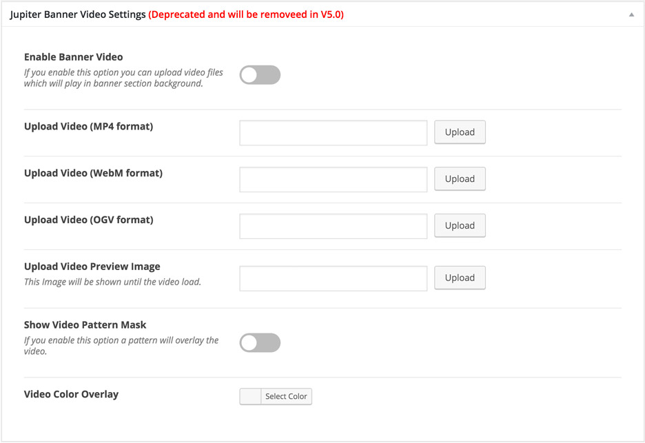 Jupiter Slideshow Settings